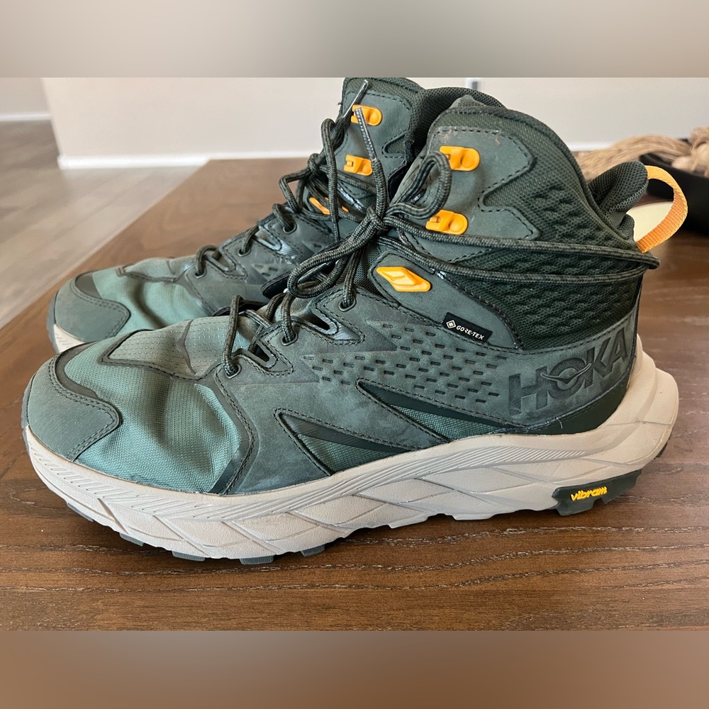 Hoka Green and Yellow Men's Boots